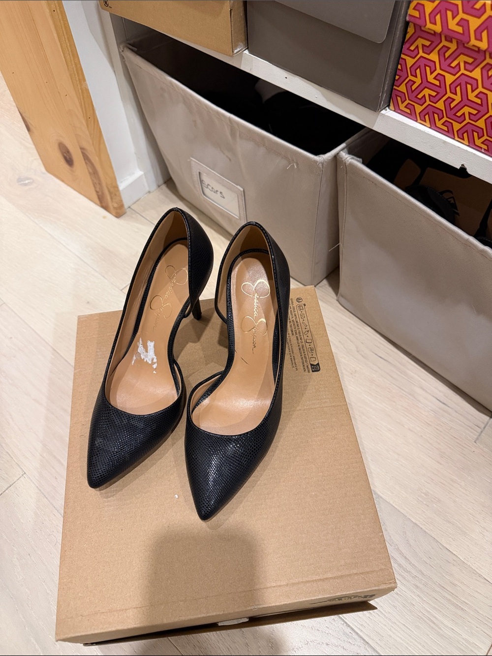 Jessica Simpson Black Pointed Toe Stiletto Pumps